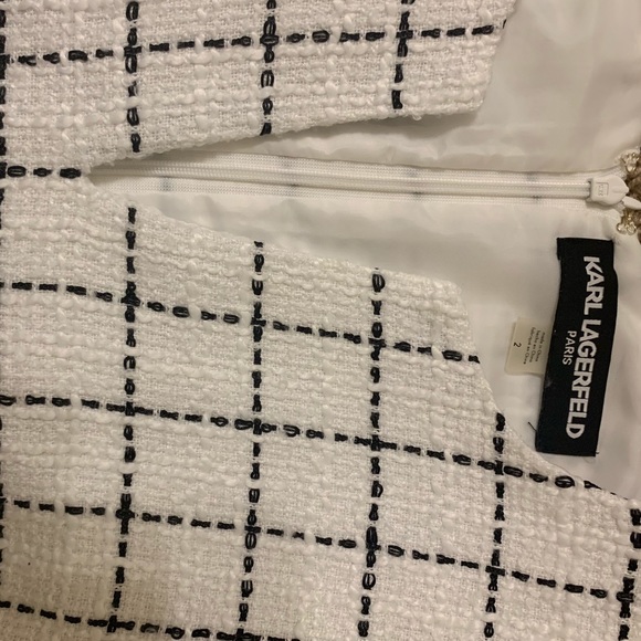 NWT Karl Largerfield black strip dress sz2 - Picture 4 of 5